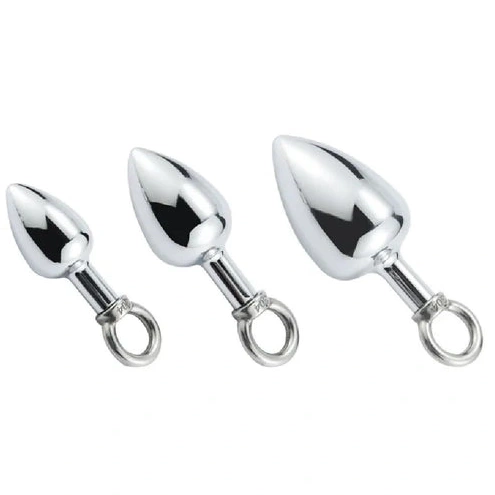 Anal Hooks Stainless Cock with 4663 Anal Hook DiscreetChoice Ring Steel Set 0916